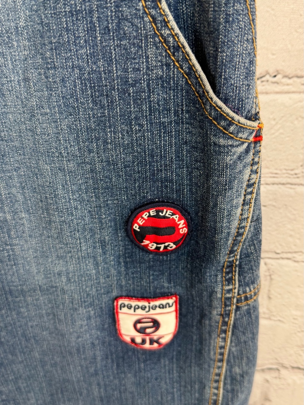 Pepe Jeans London Denim Mini Dress | Y2K Patchwork Stretch Jean Dress - Picture 7 of 14